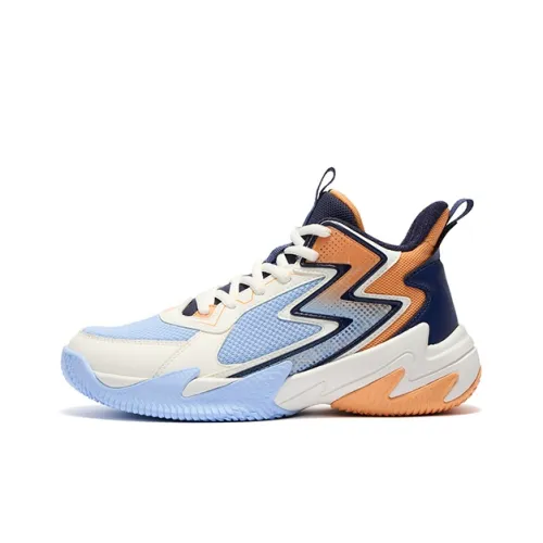 361°KIDS Hummer 2,0 Амортизация Устойчивый к истиранию Дышащий MID Топ Детские Баскетбольные кроссовки Синий Белый Оранжевый