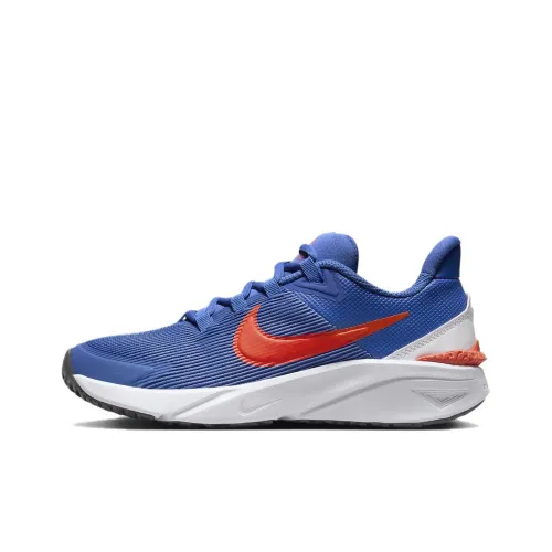 Nike Star Runner 4 Slip-Resistant Abrasion-Resistant Low Top Детская Беговая Обувь Синие Белые