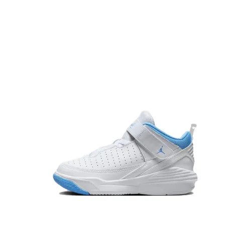 Jordan Max Aura 5 Детские беговые кроссовки Низкий топ Белый Синий Kids