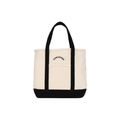 Конверс Полиэстер Тоут Сумка Сумка для покупок Сумка Маленькая Женская Бежевая и Черная