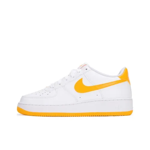 Nike Air Force 1 Low Топ Детские Скейтбординги Белый Желтый