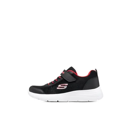 Skechers Arch Fit Амортизация Износостойкий Низкий Топ Детская Беговая Обувь Черный Красный Детский