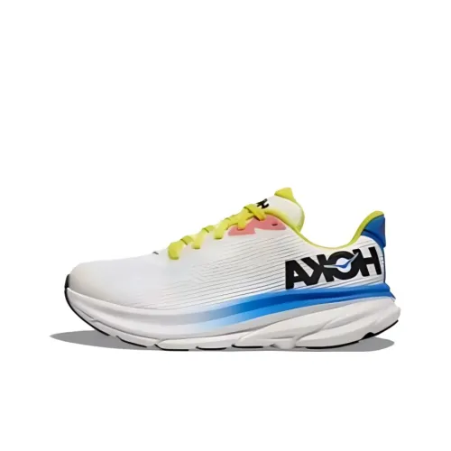 HOKA ONE ONE Clifton 9 Детская беговая обувь Низкий топ Синий с Белым шрифтом Школьный возраст