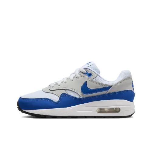 Nike Air Max 1 Детская беговая обувь Низкий топ Белый Синий Унисекс