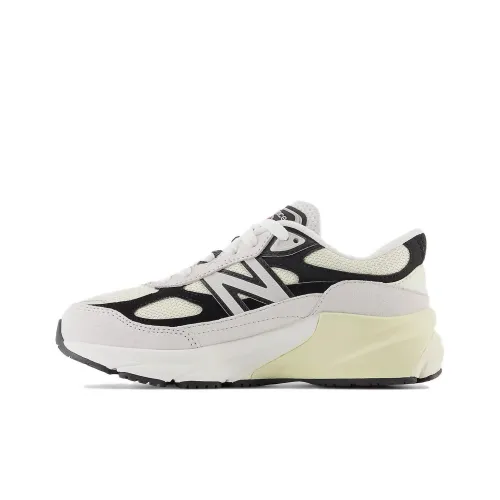 New Balance NB 990 V6 Амортизация Износостойкий Низкий Топ Детские Беговые Кроссовки Серый Черный Подростки