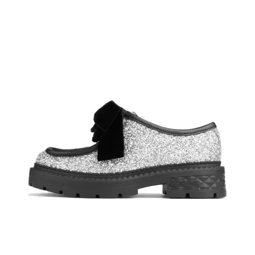 Jimmy Choo Ромб Лоферы Женские Серебряные