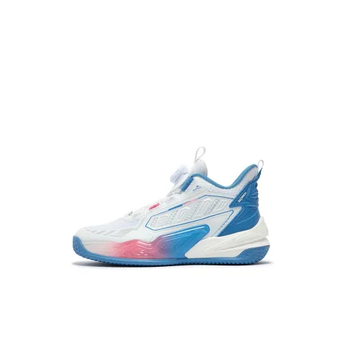 361°KIDS Slip-resistant Abrasion-resistant Low Top Children's Basketball Shoes Blue White Children's