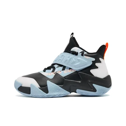 QIAODAN Slip-resistant Abrasion-resistant MID Топ Детские Баскетбольные кроссовки Crescent Blue 34 42