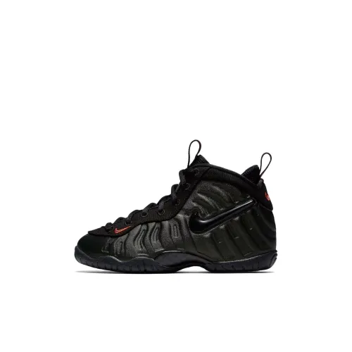 Nike Foamposite Pro Детская баскетбольная обувь Low Top Черная для дошкольников