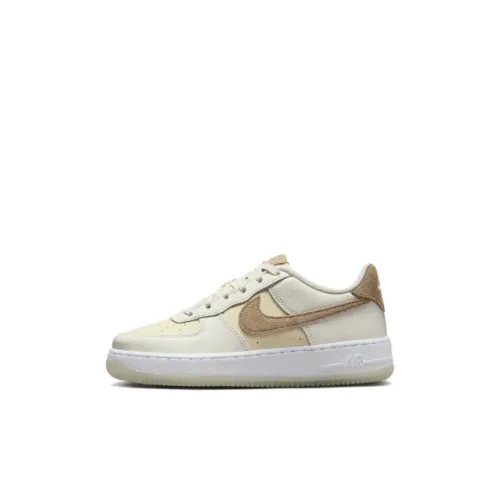 Nike Air Force 1 Slip Resistant Abrasion Resistant Низкие Кроссовки для скейтбординга Бежевые Детские