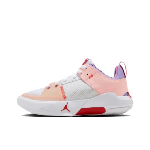 Джордан One Take 5 Амортизаторы Шок Детские Баскетбольные Кроссовки Белый Розовый Фиолетовый