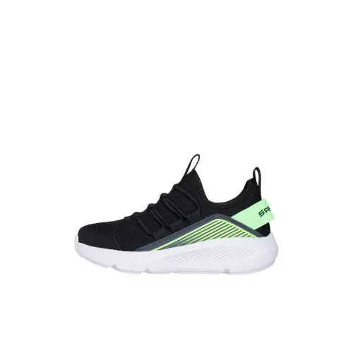 Skechers Kids GO RUN Elevate противоскользящий устойчивый к истиранию низкий топ детские беговые кроссовки черный зеленый детский