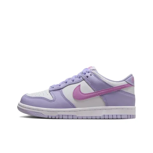 Nike Dunk Детские Скейтбординги Низкие Топы Фиолетовый/Белый Унисекс