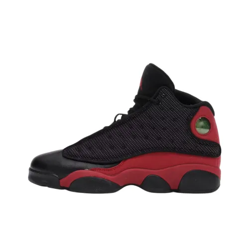 Jordan 13 Противоскользящие Устойчивые к Износу Высокие Детские Баскетбольные Кроссовки Черные Красные Подростки