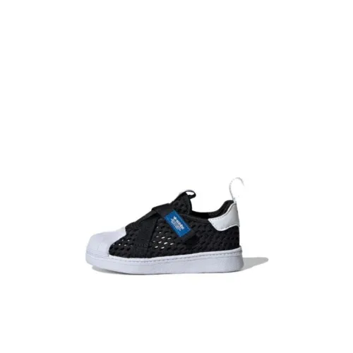 Adidas Originals SST 360 3,0 Амортизация Износостойкий Низкий Топ Обувь для малышей Черный белый Infant And Toddler