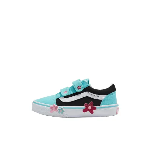 Vans Old Skool Collection Устойчивые к истиранию Низкие Топы Детские Скейтбординги Светло-синие для детей 3-7 лет