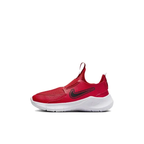 Nike Flex Runner 3 Амортизация Износостойкий Низкий Топ Детская Беговая Обувь Черный Красный Детский
