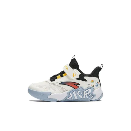 Antakids Slip-resistant Abrasion-resistant Низкий топ Детские баскетбольные кроссовки Белый Черный Для детей 3-7 лет