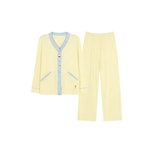 PBENO PD Пижамный комплект Женские Светлый Луна Желтый