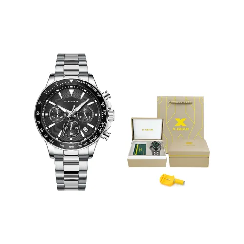 X Шестерня Кварцевый механизм Мужские часы 43 мм Черный