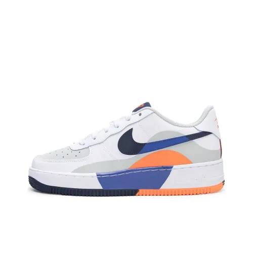 Nike Air FORCE 1 Устойчивый к истиранию Дышащий Низкий Топ Детские Скейтбординг Белый Черный