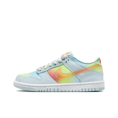 Nike Dunk Low Slip Resistant Abrasion Resistant Low Топ Детские Скейтбординги Синий оранжевый зеленый Подростки