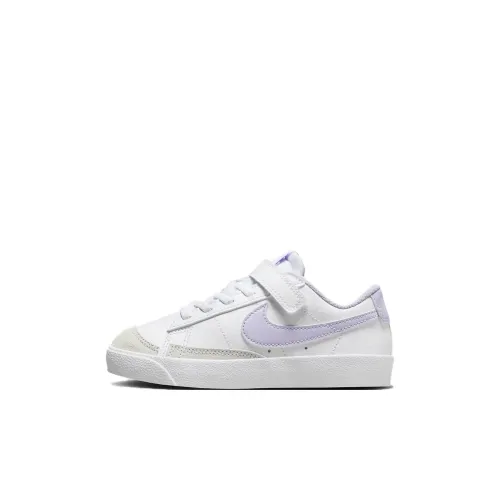 Nike Blazer Детские Скейтбординги Низкий Топ Белый/Светло-фиолетовый Цветочный Для дошкольников