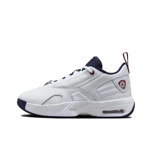 Jordan Max Aura 6 противоскользящие устойчивые к истиранию детские повседневные кроссовки белые и синие для подростков