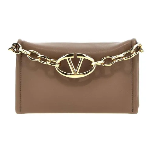Valentino Lambskin Handheld Crossbody Bag Shoulder Bag Women's Brown
