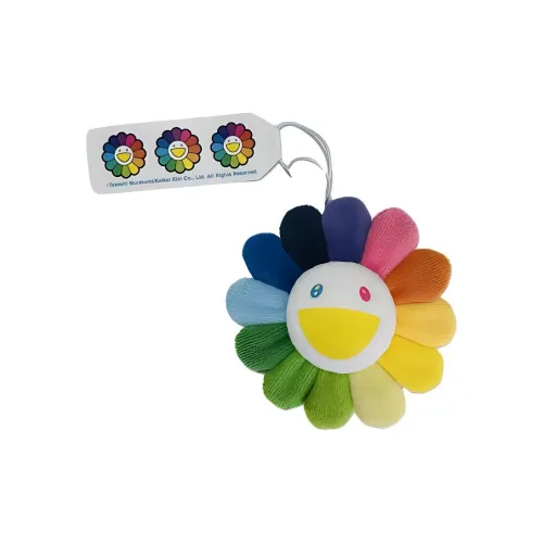 Murakami Takashi Многоцветный Подсолнух Милый Смайлик Белый Лицо Куклы Плюшевый Брелок 9 см Высота
