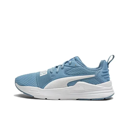 PUMA Проводная Детская Повседневная Обувь Низкий Топ Светло-Синий/Белый Школьный