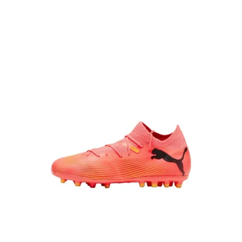 PUMA FUTURE 7 MATCH Детские футбольные бутсы Низкий топ Закат Красный Черный Солнечный Желтый Kids