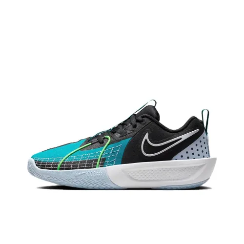 Nike G.T. Cut 3 Амортизация Износостойкий Низкий Топ Детские Баскетбольные Кроссовки Черный Зеленый Белый