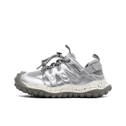 Dickies Детские беговые кроссовки с низким верхом, серебряные, школьного возраста