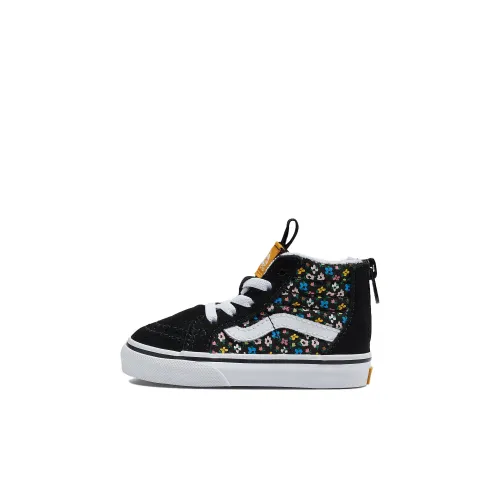 Vans SK8 HI MID Топ Обувь для малышей Черный белый Infant And Toddler