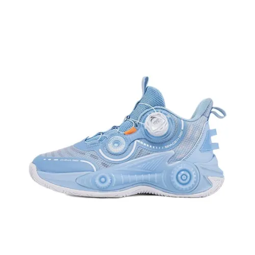 361°KIDS Дышащие и противоскользящие низкие баскетбольные кроссовки для детей синие и белые