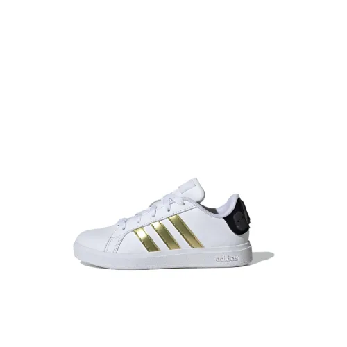 Adidas Star Wars GRAND COURT 2,0 K противоскользящий низкий топ для детей для скейтбординга Белый Золото Черный Детский