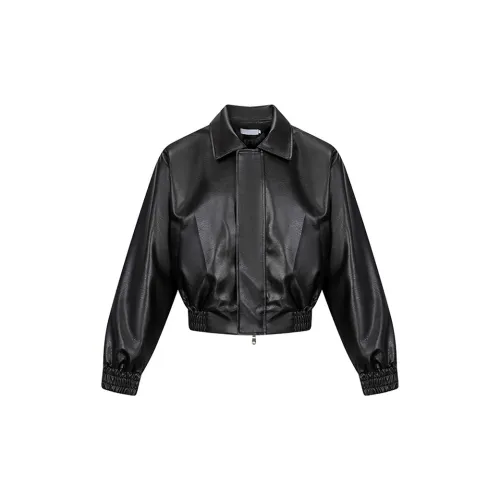 PAINT STAIN Кожа Куртка Унисекс Черный