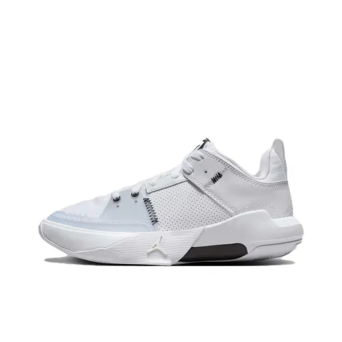 Джордан One Take 5 Устойчивый к истиранию Низкий Топ Детские Баскетбольные Кроссовки Синий Белый