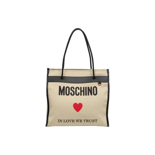 MOSCHINO Текстильное волокно Сумка Женская Бежевая