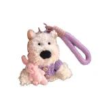 Фиолетовая блуза с дизайном розового кролика, белый ши-тцу - фиолетовый флисовый плетеный шнур