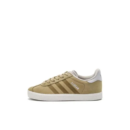Adidas Originals Gazelle Модный C Low Топ Детские Скейтбординги Бежево-желтый Пре-школа