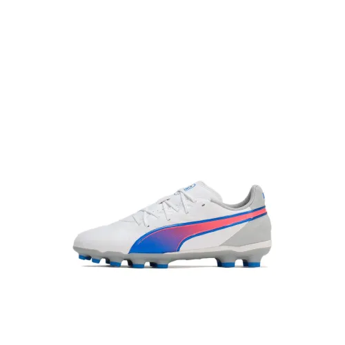 PUMA KING MATCH Низкие футбольные бутсы для детей белые и синие детские