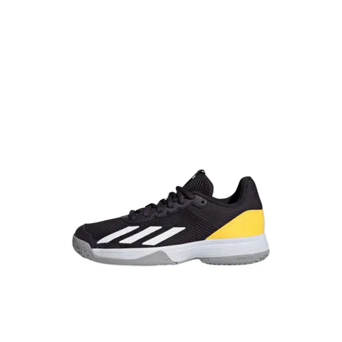 Adidas Court Slip-Resistant Abrasion-Resistant Breathable Lightweight Training Shoes for Kids Black White Orange Baby