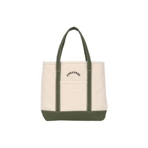 Конверс Полиэстер Тоут Сумка Сумка для покупок Сумка Маленькая Женская Бежевая и Зеленая