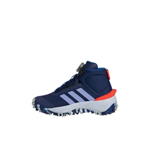 Adidas Fortatrail Slip-resistant Abrasion-resistant MID Топ Детские беговые кроссовки Синий Детский