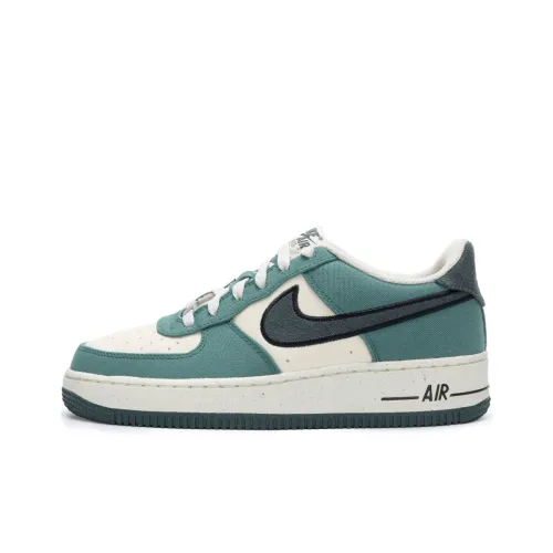 Nike Air FORCE 1 LV8 3 Низ Прочный Устойчивый к истиранию Низкий Топ Детские Скейтбординги Зеленый Бежевый