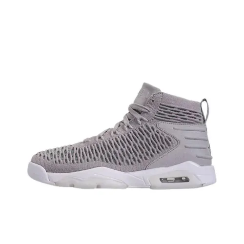 Jordan Air Jordan 23 Flyknit ELEVATION GS Амортизация Износостойкий Высокий Топ Детские Баскетбольные Кроссовки Серый Унисекс