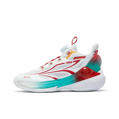 361°KIDS Баскетбольные кроссовки MID Топ 361 градус Белый/Виртуальный Красный Школьный возраст