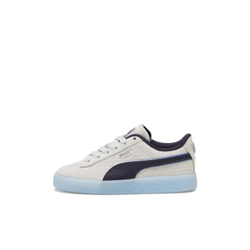 PLAYSTATION X PUMA Suede Series Низкий Топ Детские Скейтбординги Белый Синий Дети Возраст 3-7 Лет